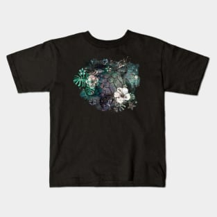 Sea Turtle Floral 3 Kids T-Shirt